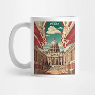 Vatican City Basilica of Saint Peter Italy Vintage Tourism Travel Poster Mug